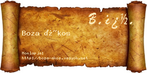 Boza Ákos névjegykártya